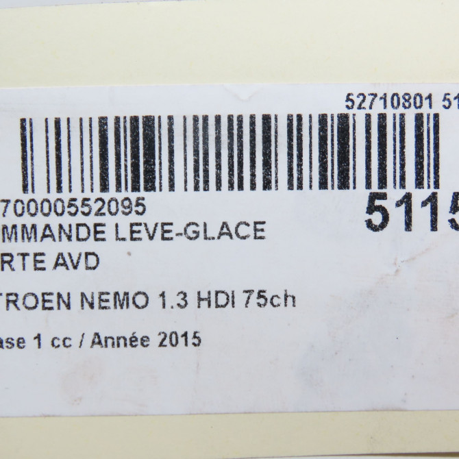 Commande lève-glace porte avant droite occasion CITROEN NEMO Phase 1 09-2008->... 1.3 HDI 75ch 6490H0 4
