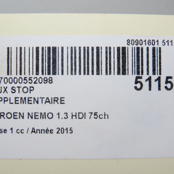Feux stop supplementaire occasion CITROEN NEMO Phase 1 09-2008->... 1.3 HDI 75ch 6351ES 5