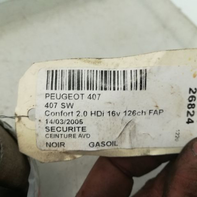 Ceinture avant droite occasion PEUGEOT 407 Phase 1 04-2004->07-2008 8974HP 3