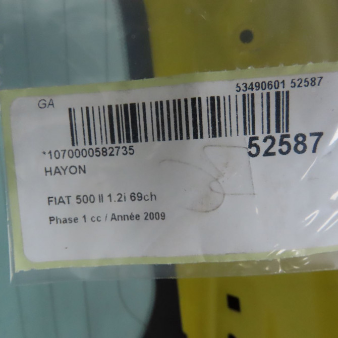 Hayon occasion FIAT 500 II 500 II Phase 1 2007-07-01->2016-03-31 1.2i 69ch 52056197 4