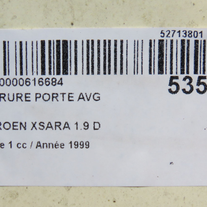 Serrure porte avg occasion CITROEN XSARA Phase 1 02-1998->09-2000 1.9 D 9135H4 5
