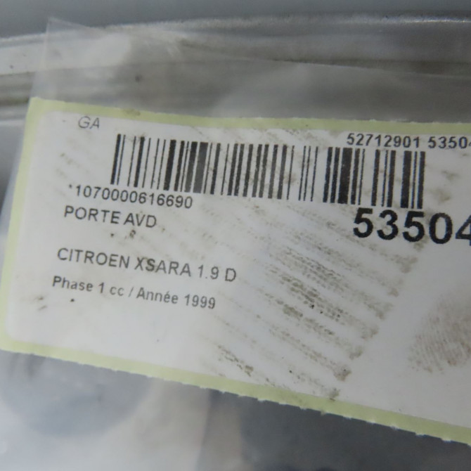 Porte avant droite occasion CITROEN XSARA Phase 1 02-1998->09-2000 1.9 D 9004P3 4