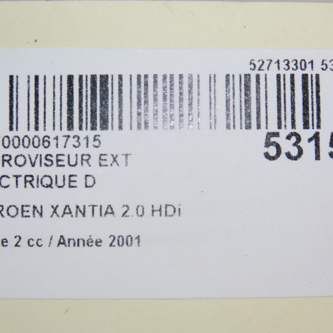 Retroviseur exterieur electrique droit occasion CITROEN XANTIA Phase 2 12-1997->06-2001 2.0 HDi 90ch 6