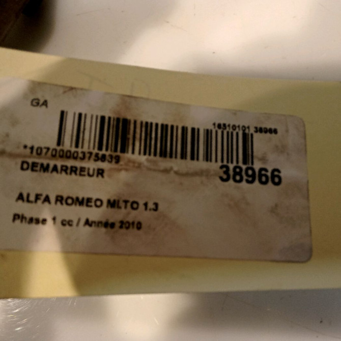 Démarreur occasion ALFA ROMEO MI.TO MI.TO Phase 1 2008-09-01->2016-12-31 1.3 JTDM 95ch 51916170 5