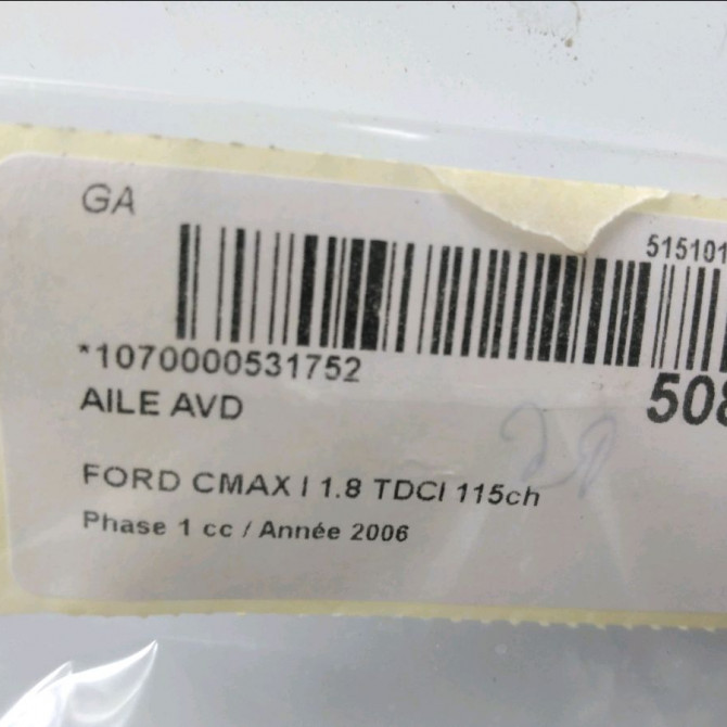 Aile avant droite occasion FORD CMAX I Phase 1 09-2003->03-2007 1.8 TDCI 115ch 1474083 7