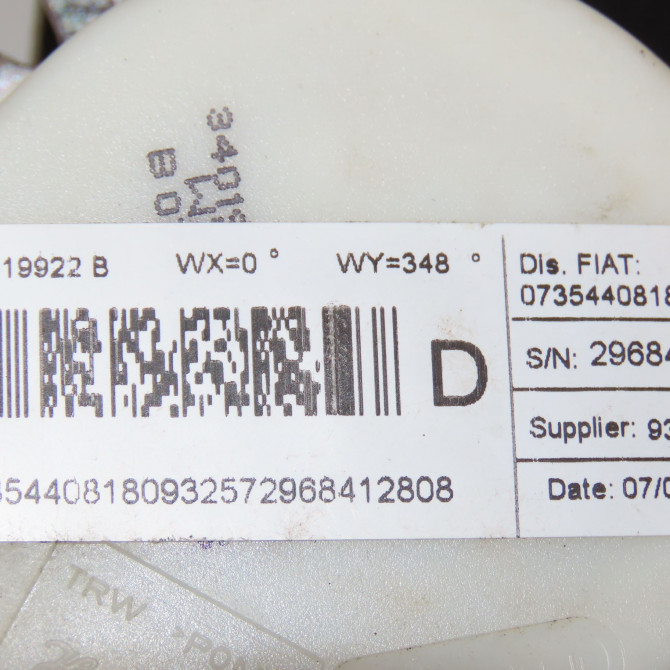 Ceinture avant droite occasion FIAT BRAVO II BRAVO II Phase 1 2007-03-01->2011-12-31 1.6 DT MULTIJET 16v 105ch 735440818 5