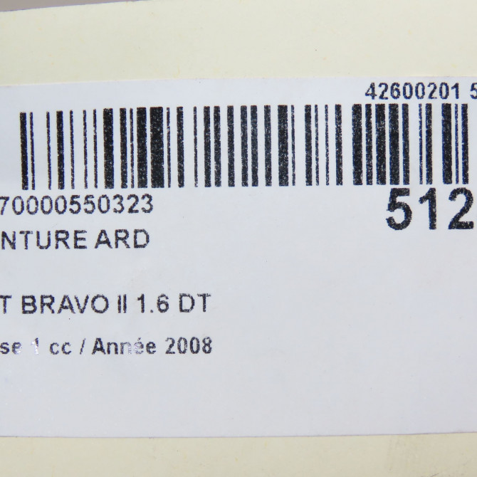 Ceinture arrière droite occasion FIAT BRAVO II BRAVO II Phase 1 2007-03-01->2011-12-31 1.6 DT MULTIJET 16v 105ch 735448499 6