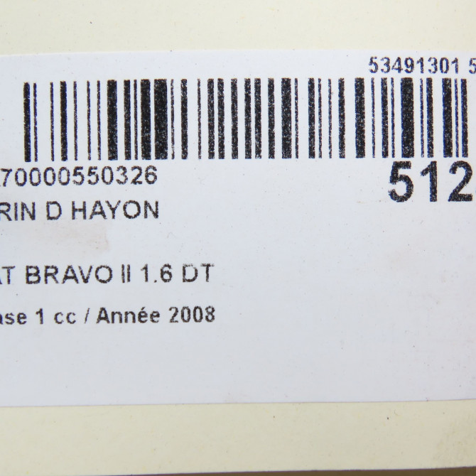 Verin droit hayon occasion FIAT BRAVO II BRAVO II Phase 1 2007-03-01->2011-12-31 1.6 DT MULTIJET 16v 105ch 51812267 4