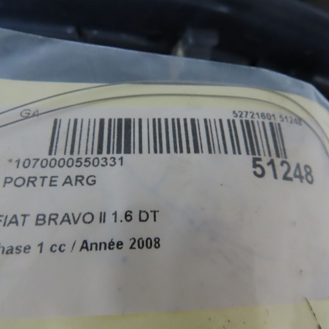 Porte arrière gauche occasion FIAT BRAVO II BRAVO II Phase 1 2007-03-01->2011-12-31 1.6 DT MULTIJET 16v 105ch 51839096 6