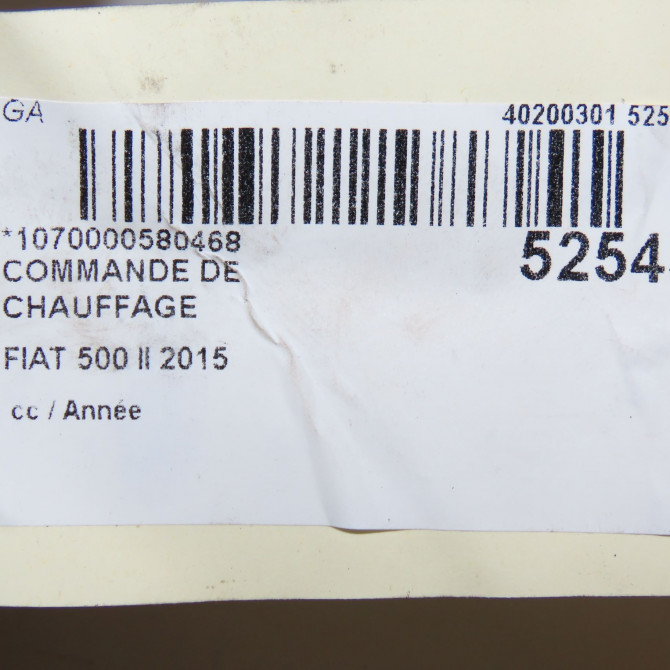Commande de chauffage occasion FIAT 500 L II Phase 1 07-2012->... 735636721 5