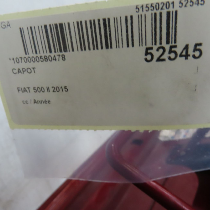 Capot occasion FIAT 500 L II Phase 1 07-2012->... 1689787180 7