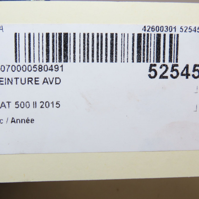 Ceinture avant droite occasion FIAT 500 L II Phase 1 07-2012->... 735599502 4