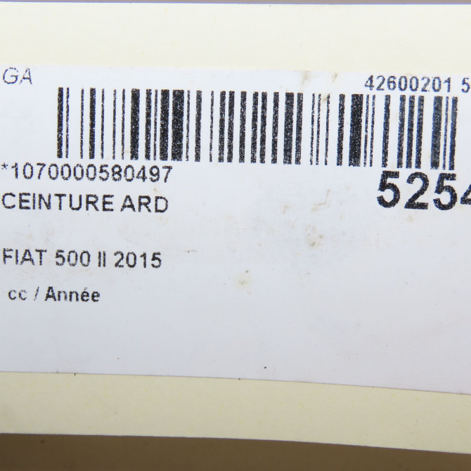 Ceinture arrière droite occasion FIAT 500 L II Phase 1 07-2012->... 735624669 3