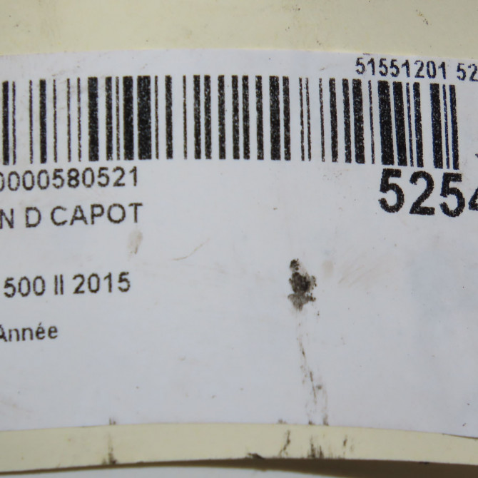 Verin d capot occasion FIAT 500 L II Phase 1 07-2012->... 52216615 3