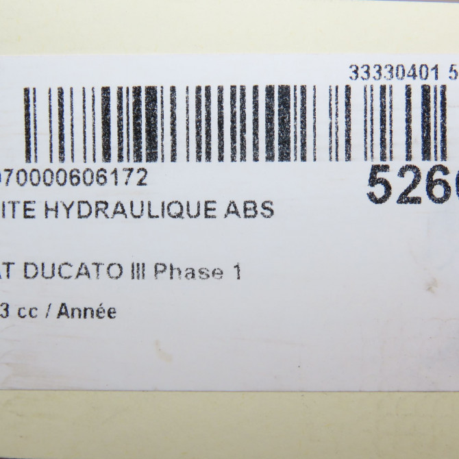 Unité hydraulique ABS occasion FIAT DUCATO III Phase 1 06-2006->10-2014 71772412 6