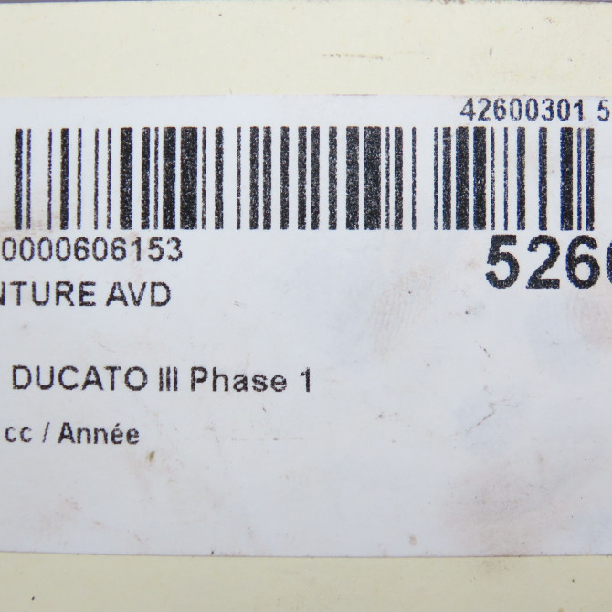 Ceinture avant droite occasion FIAT DUCATO III Phase 1 06-2006->10-2014 735521571 5