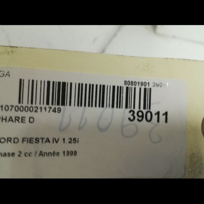 Phare droit occasion FORD FIESTA IV Phase 2 09-1999->09-2002 1.25i 3