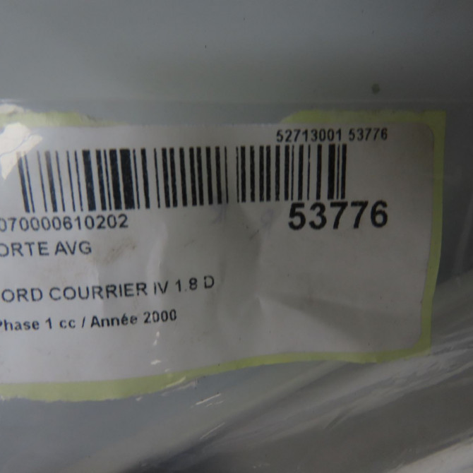 Porte avant gauche occasion FORD COURRIER IV Phase 1 04-1995->04-1999 1.8 D 60ch 1007037 7