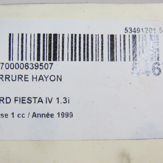 Serrure hayon occasion FORD FIESTA IV Phase 1 09-1995->09-1999 1.3i 1025974 4