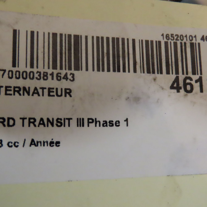 Alternateur occasion FORD TRANSIT III Phase 1 08-2000->09-2006 4371030 5