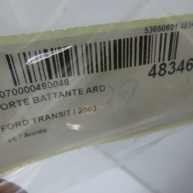 Porte battante arrière droite occasion FORD TRANSIT III Phase 1 08-2000->09-2006 2.0 TD 16v 100ch 1761432 5
