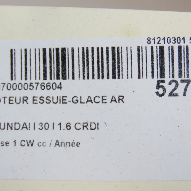 Moteur essuie-glace arrière occasion HYUNDAI I 30 I Phase 1 04-1995->04-1999 1.6 CRDI 115ch 987102L100 6