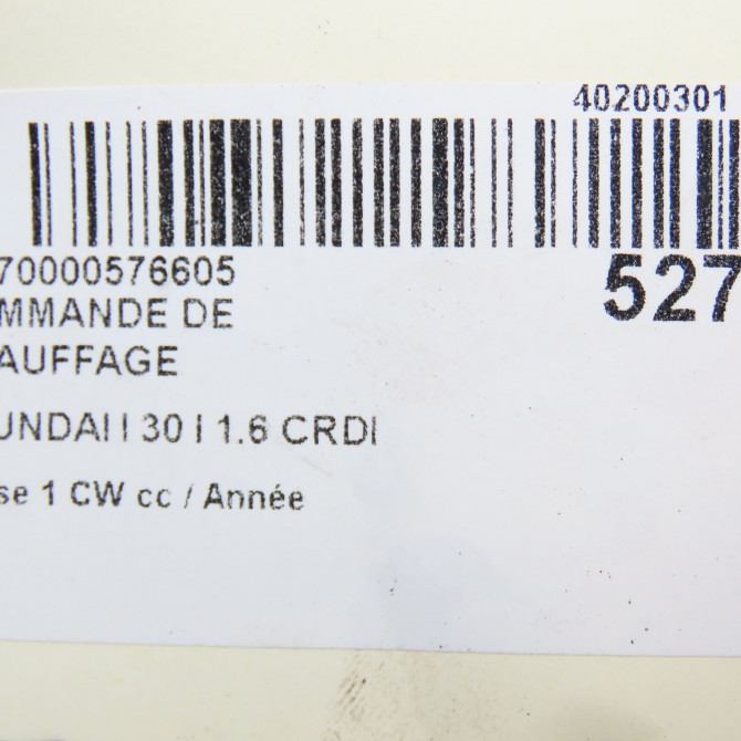 Commande de chauffage occasion HYUNDAI I 30 I Phase 1 04-1995->04-1999 1.6 CRDI 115ch 972502L6104X 6