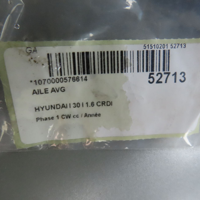 Aile avant gauche occasion HYUNDAI I 30 I Phase 1 04-1995->04-1999 1.6 CRDI 115ch 663112L030 4