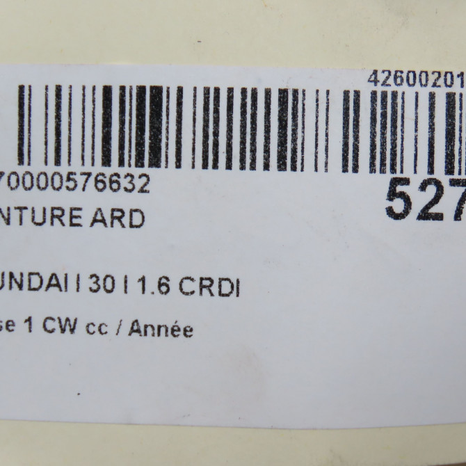 Ceinture arrière droite occasion HYUNDAI I 30 I Phase 1 04-1995->04-1999 1.6 CRDI 115ch 898202L010WK 5