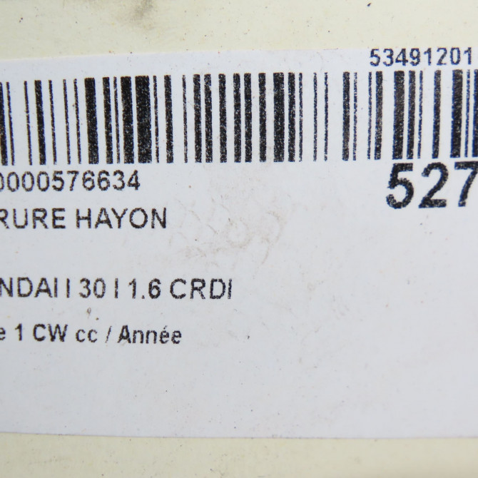 Serrure hayon occasion HYUNDAI I 30 I Phase 1 04-1995->04-1999 1.6 CRDI 115ch 812302L200 5