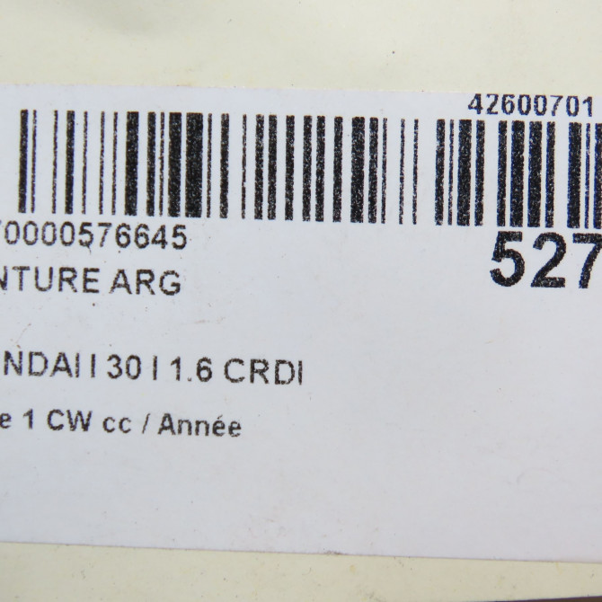 Ceinture arrière gauche occasion HYUNDAI I 30 I Phase 1 04-1995->04-1999 1.6 CRDI 115ch 898102L010WK 5