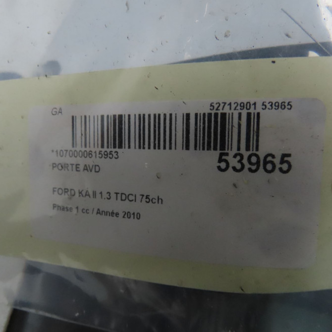 Porte avant droite occasion FORD KA II Phase 1 10-2008->... 1.3 TDCI 75ch 1542363 7