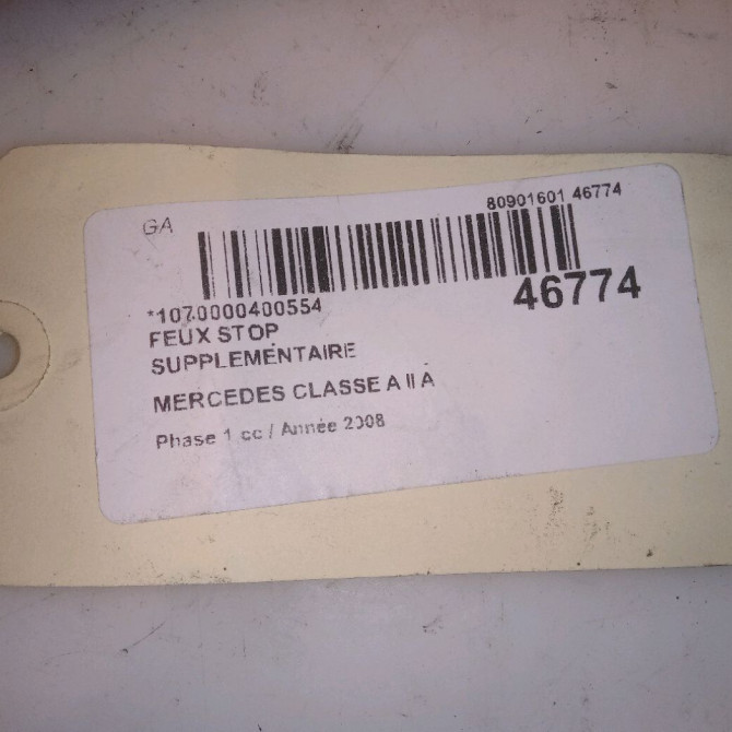 Feux stop supplementaire occasion MERCEDES CLASSE A II Phase 1 12-2004->04-2008 A 180 CDI 1698201756 5