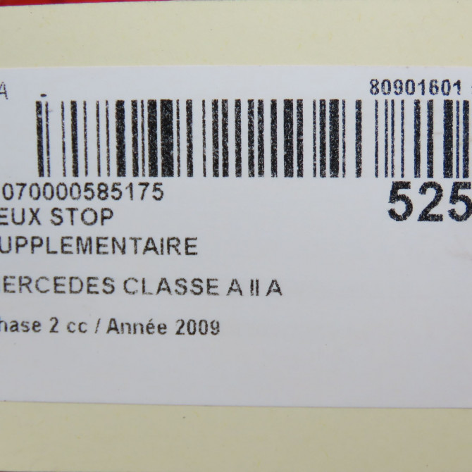 Feux stop supplementaire occasion MERCEDES CLASSE A II Phase 2 04-2008->06-2012 A 180 CDI 1698201756 6