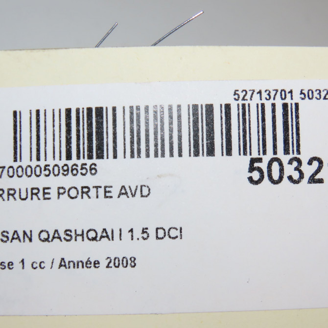 Serrure porte avd occasion NISSAN QASHQAI I Phase 1 01-2007->09-2010 1.5 DCI 106ch 80500JD900 7