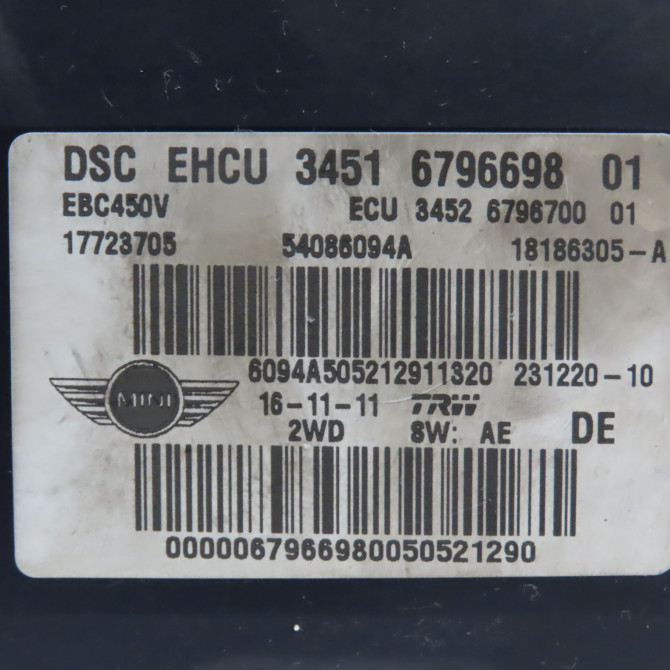 Unité hydraulique ABS occasion MINI MINI II phase 2 08-2010->... 1.6D 90ch 34516874553 4