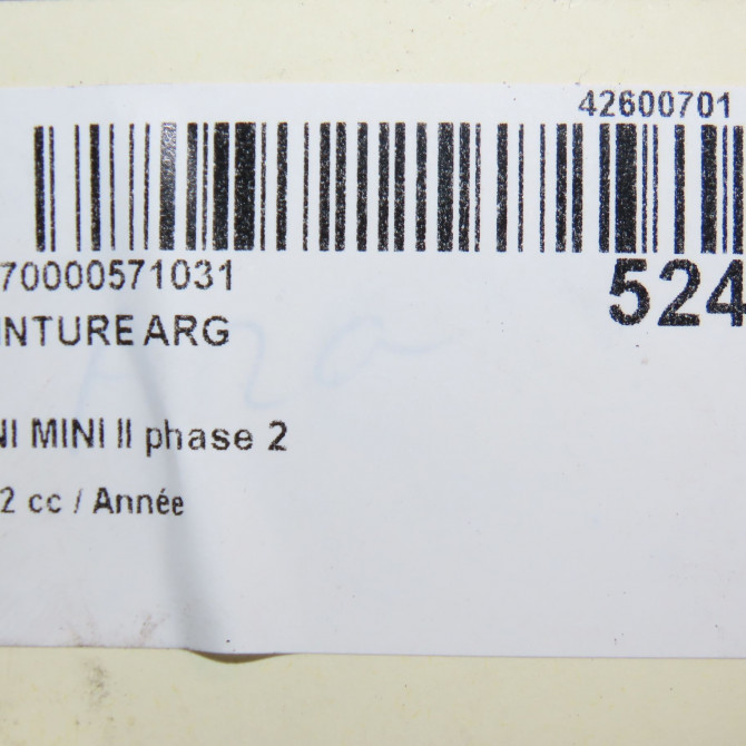 Ceinture arrière gauche occasion MINI MINI II phase 2 08-2010->... 72112751402 6