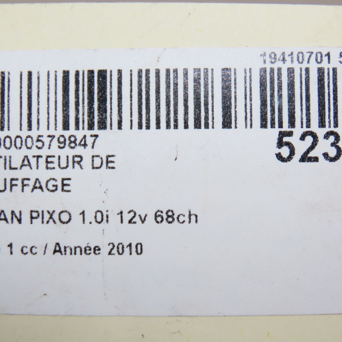 Ventilateur de chauffage occasion NISSAN PIXO Phase 1 05-2009->... 1.0i 12v 68ch 272264A00C 7