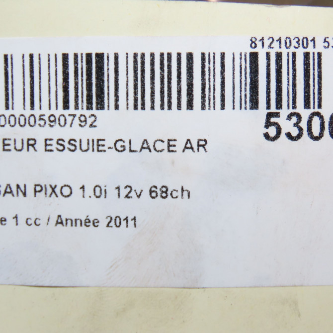 Moteur essuie-glace arrière occasion NISSAN PIXO Phase 1 05-2009->... 1.0i 12v 68ch 287104A00C 6