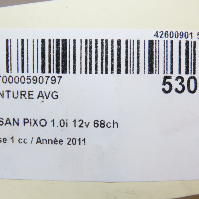 Ceinture avant gauche occasion NISSAN PIXO Phase 1 05-2009->... 1.0i 12v 68ch 868454A02D 5