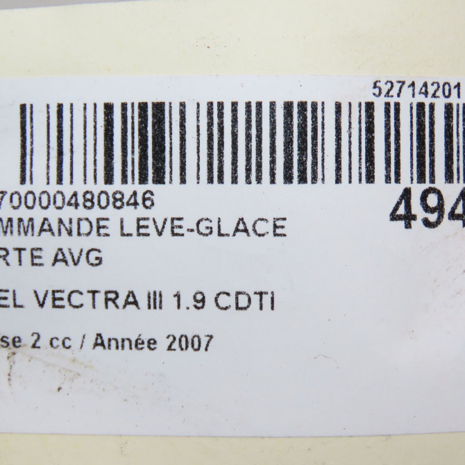 Commande lève-glace porte avant gauche occasion OPEL VECTRA III Phase 2 10-2005->06-2007 1.9 CDTI 120ch 13227050 6