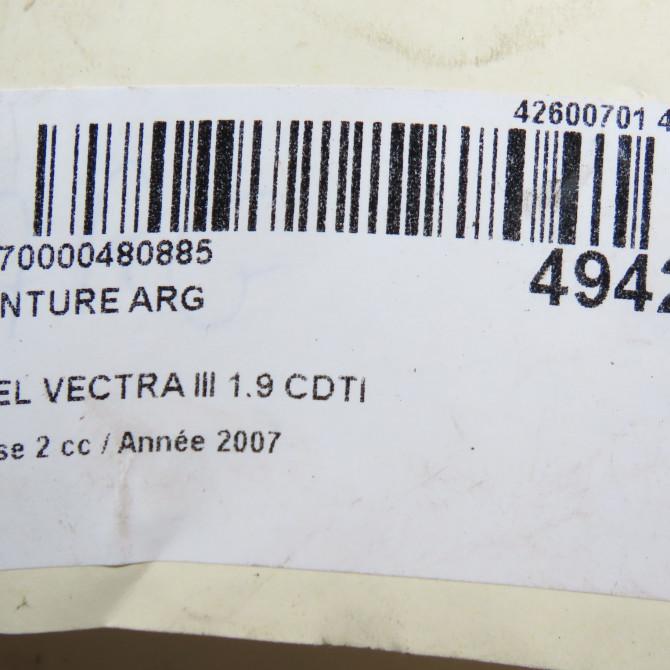 Ceinture arrière gauche occasion OPEL VECTRA III Phase 2 10-2005->06-2007 1.9 CDTI 120ch 13199077 5