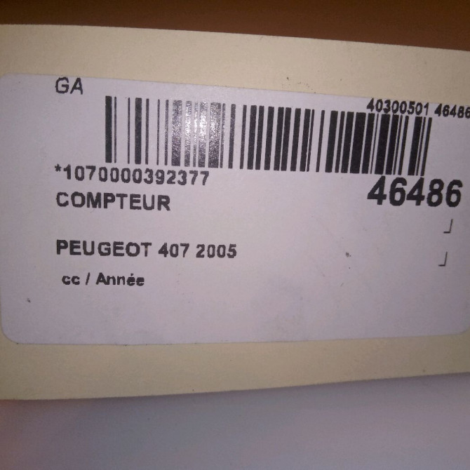 Compteur occasion PEUGEOT 407 610393 6