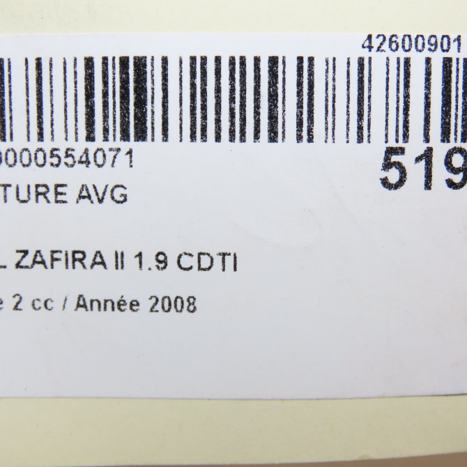 Ceinture avant gauche occasion OPEL ZAFIRA II Phase 2 01-2008->12-2014 1.9 CDTI 100ch 13242304 6