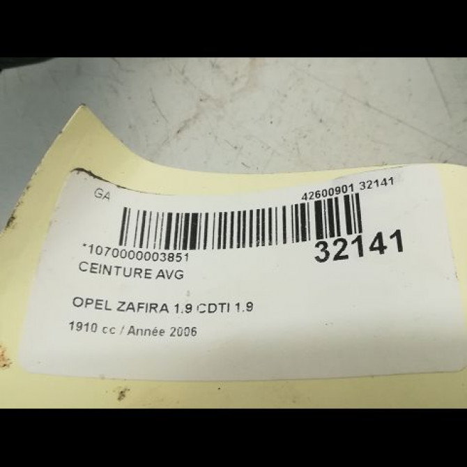 Ceinture avant gauche occasion OPEL ZAFIRA II Phase 1 07-2005->12-2007 1.9 CDTI 120ch 13242304 5