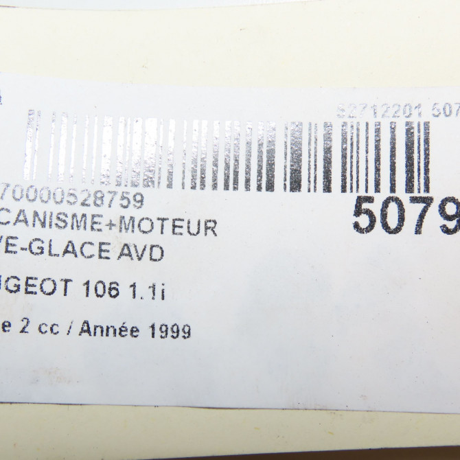 Mecanisme + moteur lève-glace avant droit occasion PEUGEOT 106 Phase 2 04-1996->09-2003 1.1i 9222H0 8