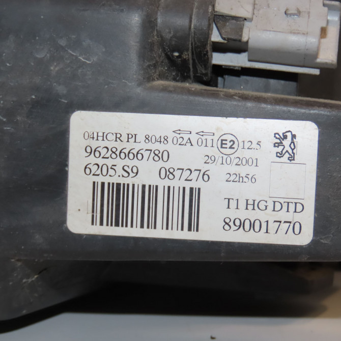 Phare droit occasion PEUGEOT 206 CC Phase 1 10-2000->03-2007 1.6i 109ch 6205S9 3