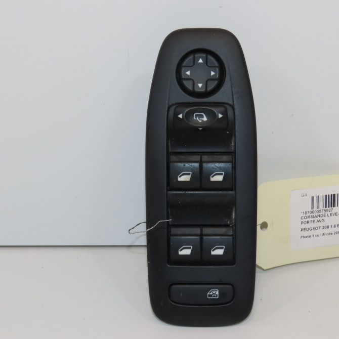 Commande lève-glace porte avant gauche occasion PEUGEOT 208 208 Phase 1 2012-03-01->2015-09-30 1.6 E-HDI 92ch 96749624ZD 1