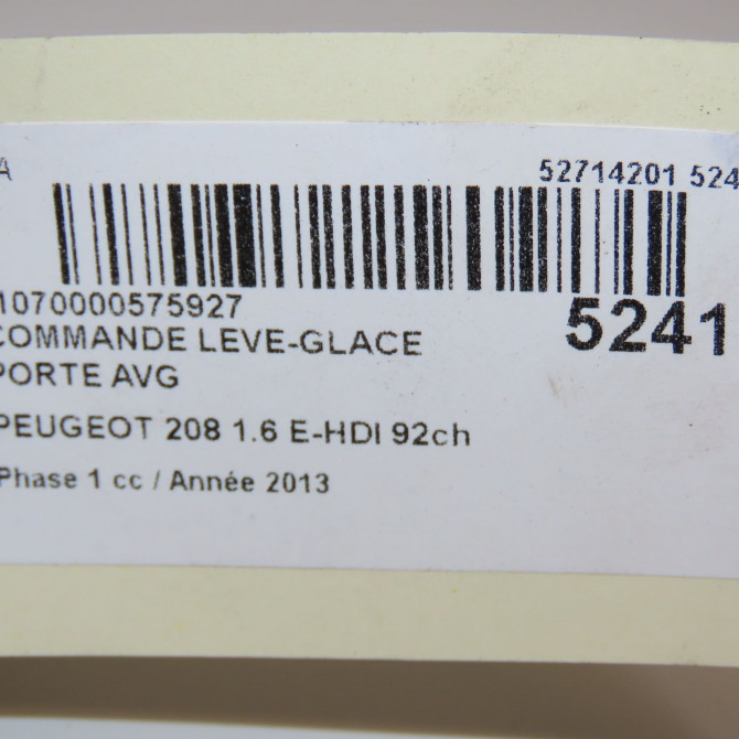 Commande lève-glace porte avant gauche occasion PEUGEOT 208 208 Phase 1 2012-03-01->2015-09-30 1.6 E-HDI 92ch 96749624ZD 5