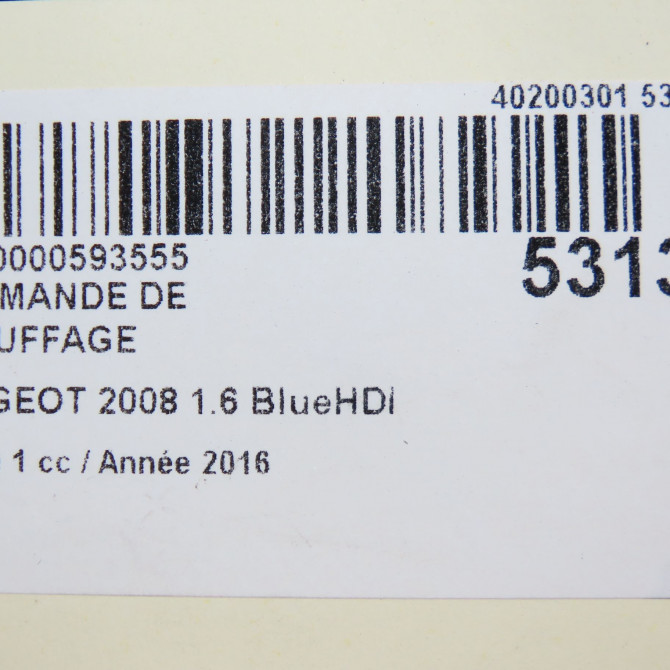 Commande de chauffage occasion PEUGEOT 2008 Phase 1 01-2013->... 1.6 BlueHDI 100ch 9819570680 5